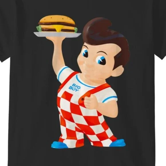 Bob The Big Boy Burger Retro Logo Restaurant Nostalgia Graphic Brand Fan T-Shirt - Picture 2 of 5